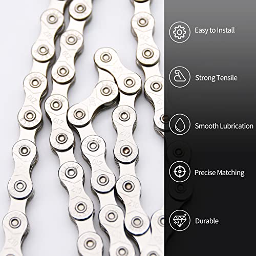 Image of Bike Chain Kit, 10 Speed Multi-Function Bike Mechanic Repair Kit, Chain Breaker and Bike Link Plier with Hook and 6 Pairs Bicycle Buckle, Reusable