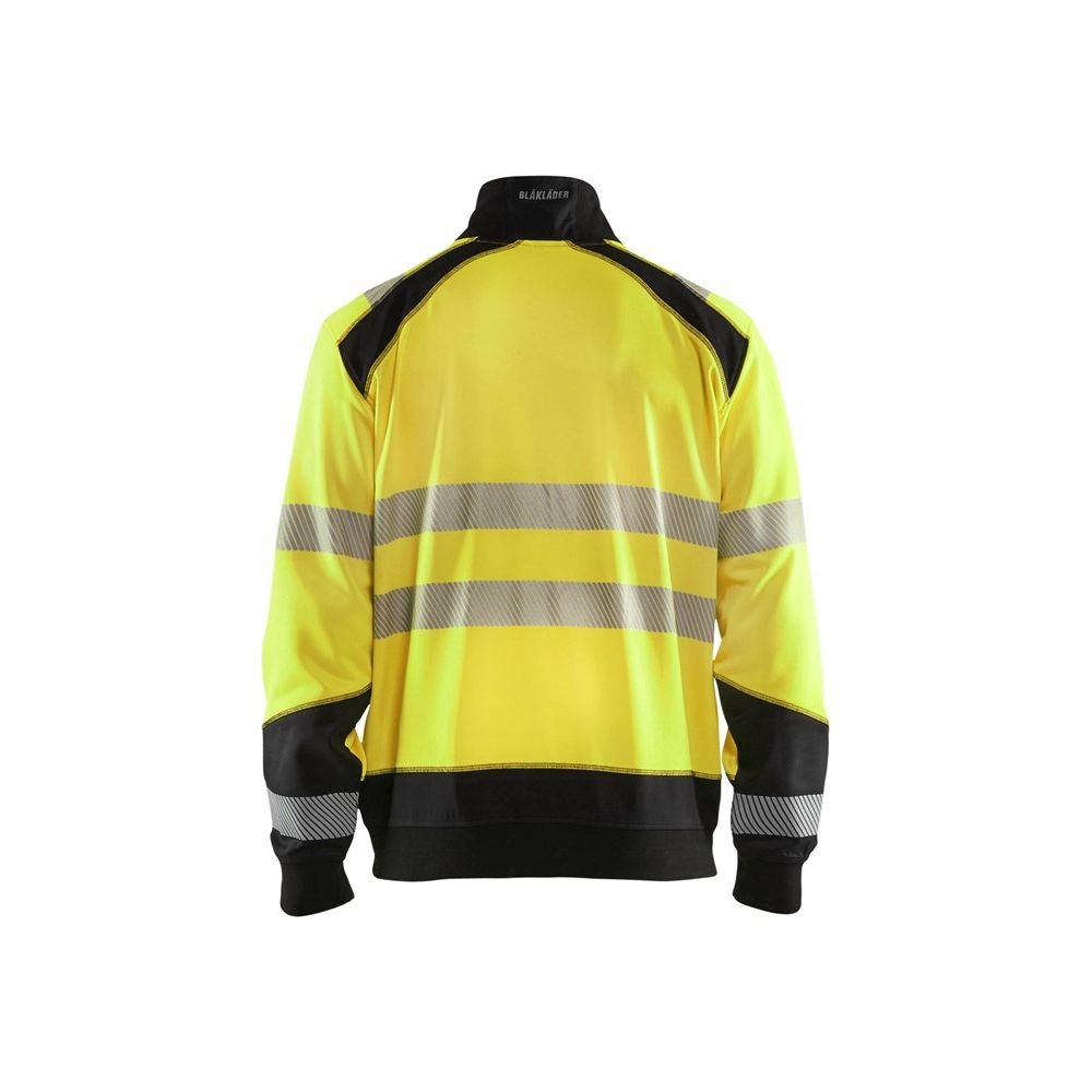 Blaklader 35562528 Sweatshirt Haute VISIBILITÉ avec Fermeture ÉCLAIR, Jaune/Marine, Taille XXL