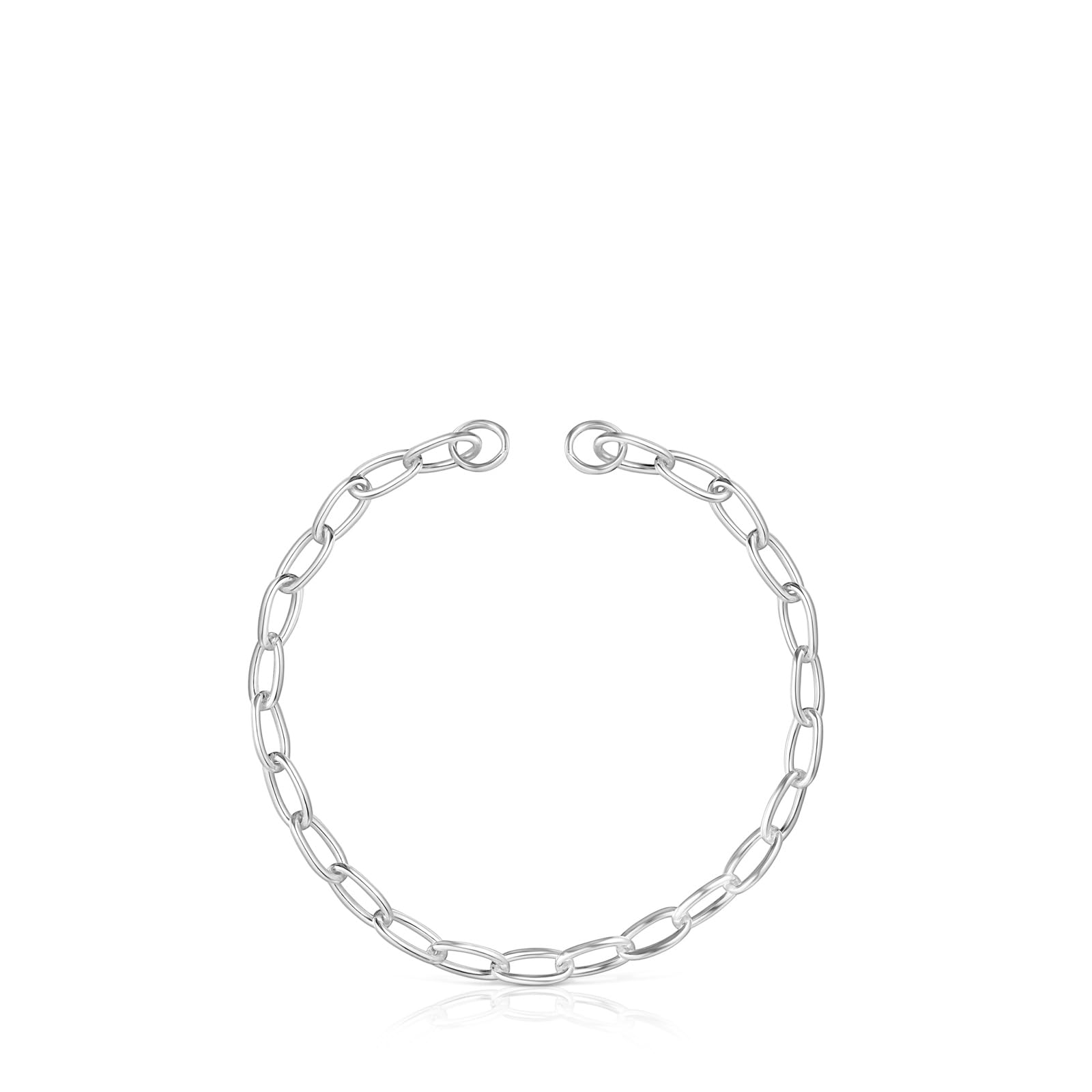 TOUS Pulsera Cadena para Mujer de Plata de Primera Ley, Colección Hold Oval
