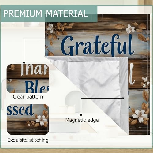 Image of Vintage Wood Board Dishwasher Magnets Decorative Cover,Farmhouse Waterproof Magnetic Dishwasher Cover Panel,Refrigerator Magnet Cover for Kitchen Home Decor 23x26 Inch