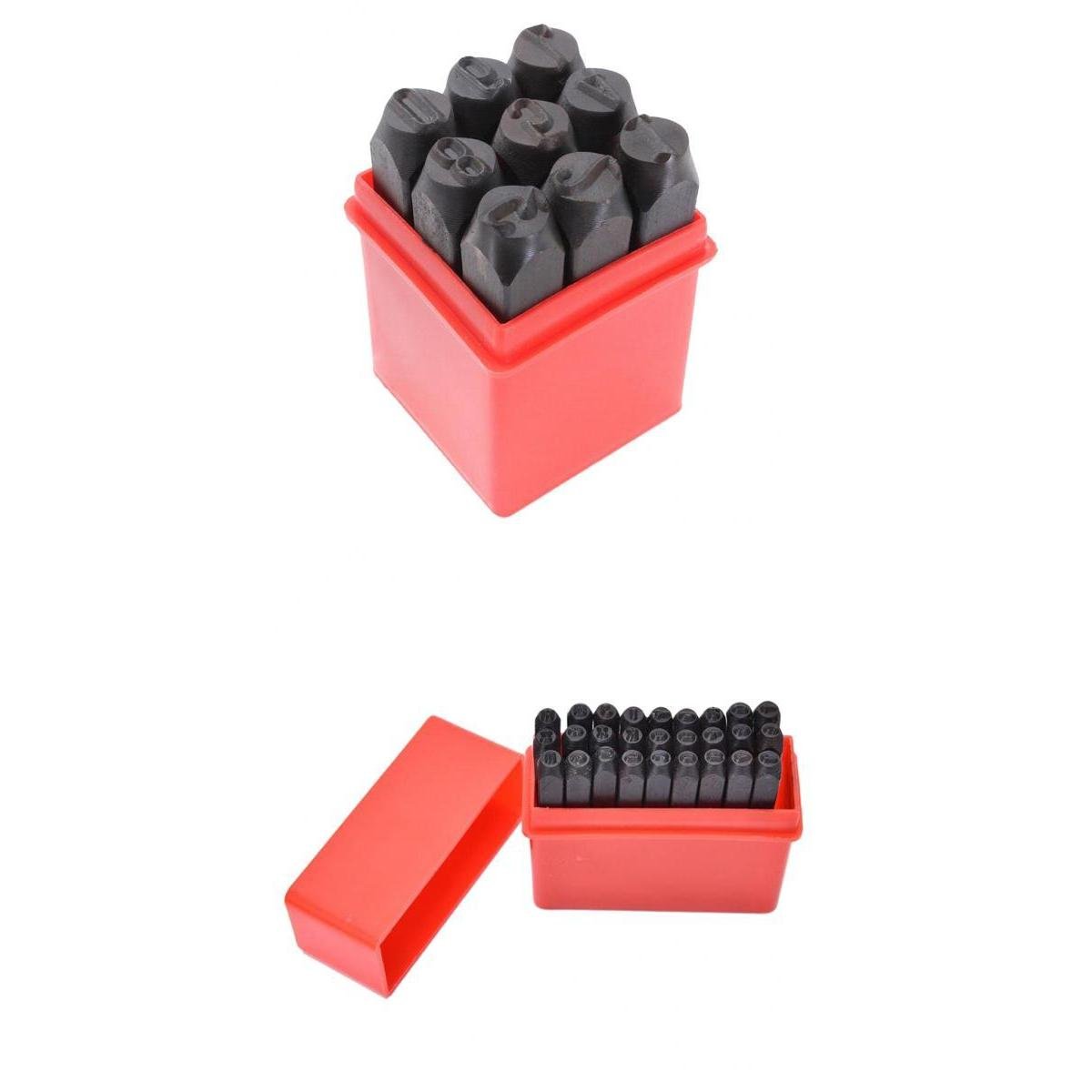 3mm Carbon Steel Alphabet Letter and Number Stamp Punch Set for Metal Leather Wood, 27 Capital Letters A to Z with Storage Box-image-37
