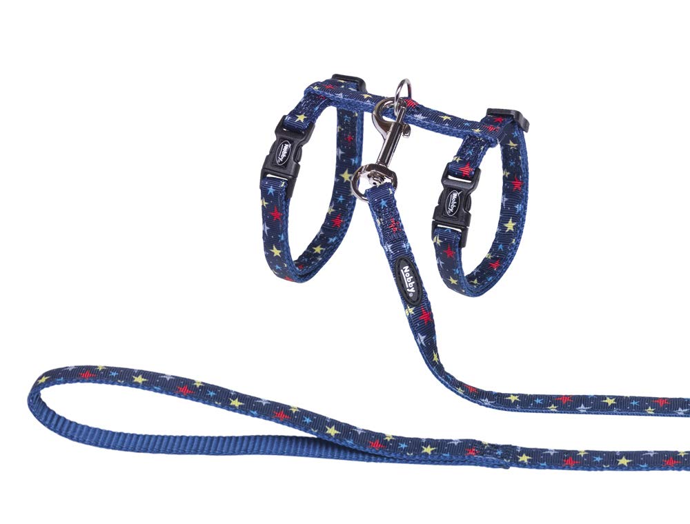 Nobby Pet Bleu Cat Leashes And Harnesses Stars Blue