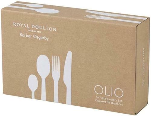 Miniatura 2 de Royal Doulton Olio by Barber Osgerby - Juego de cubiertos de 16 piezas, color plateado
