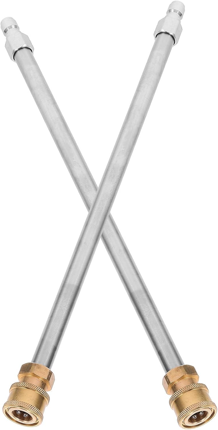 2pcs Stainless Steel Pressure Washer Extension Wands High Pressure Cleaner Rods for Household Use Easy to Install Durable and Reliable Washer Parts