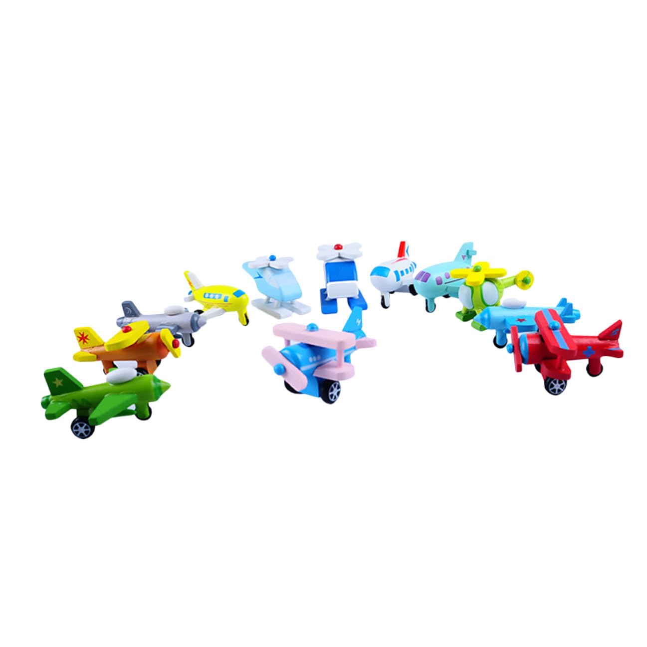Juguete Educativo 12 Piezas Mini Aviones de Material Sintético para Niños y Bebés, Promueve Conocimiento y Control de Dirección, Adecuado para Aprendizaje Temprano