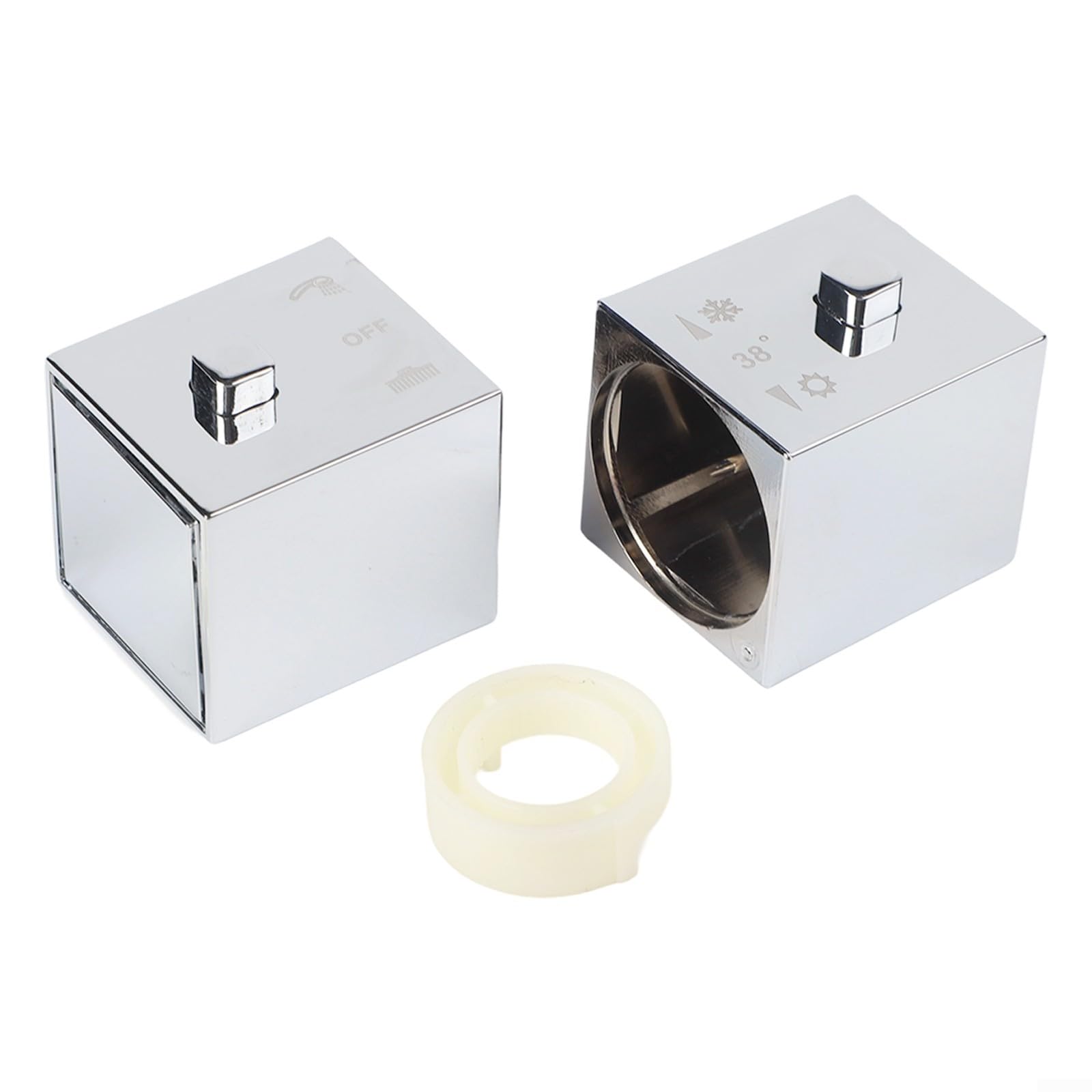 Shower Faucet Temperature Control Knobs ABS Chrome Shower Knob Thermostatic Handle Replacement Kit For Bathroom Tap Mixers(1 Pair)