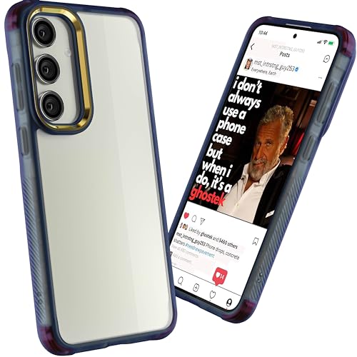 Image of Ghostek Covert Samsung Galaxy S24 Plus Case Clear with Military Grade Shockproof Protection, Non-Slip Grip, Protective Silicone Phone Cover Designed for 2024 Galaxy S24+ (6.7 inch) (Blue)