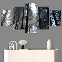 SIGNWIN 5 Panel Canvas Wall Art Rustic Woods for Home Decorations Ready to Hang - 60