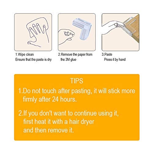 Clear Corner Guards(12 Pack),Table Corner Protectors,Clear Edge Bumpers,High Resistant Adhesive Gel,Corner Protector For Baby,Kids,Furniture,Cabinet,Glass,Coffee Table,Ect. #TOP5