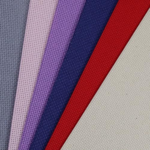 Image of KCS 6 pc of 12 inch x 18 inch (30cmx45cm) Counted Cotton Aida Cloth Cross Stitch Fabric (18CT-J)