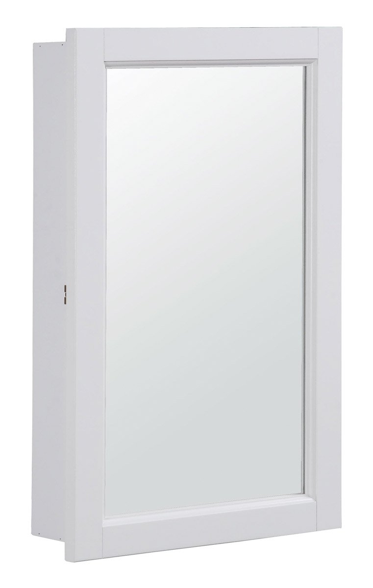 Design House 590505-WHT Concord Medicine Durable Assembled Frame Bathroom Wall Cabinet with Mirrored Door, 16", White