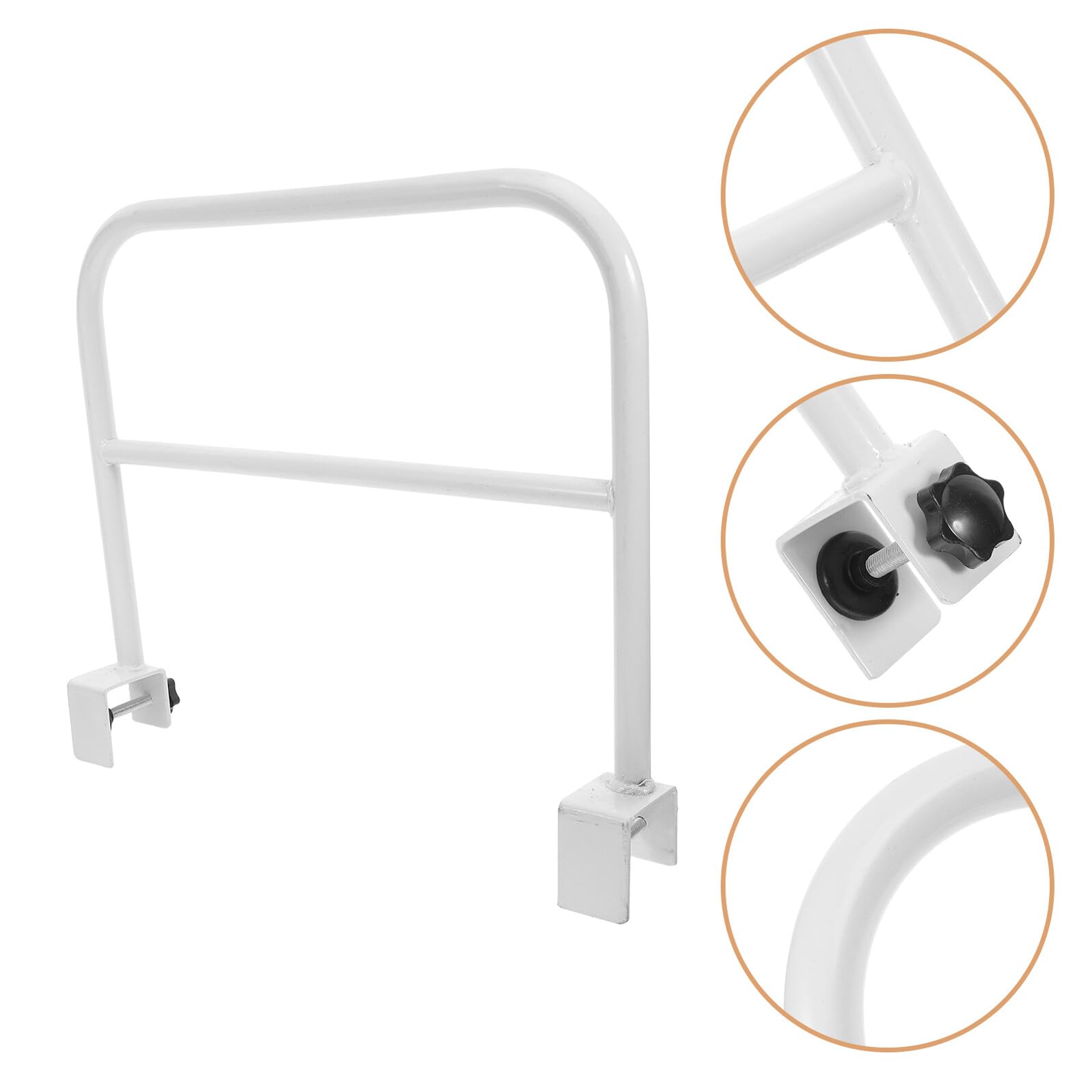 Barandilla de Seguridad para Cama Lateral 40x30 Cm, Estructura Metálica de Color Claro, Plegable y Extraíble, para Personas Mayores y Cuidado Nocturno en Hogar y Guarderías