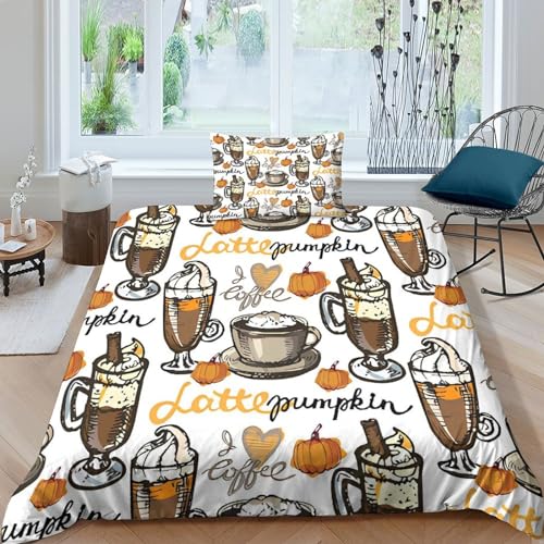 Housse de couette milk-shake au café 135x200 microfibre pour lit simple