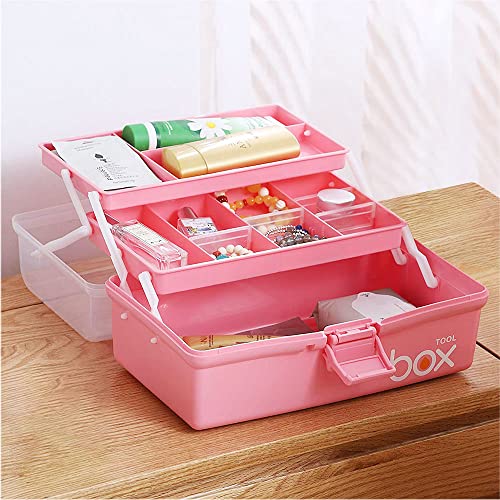 Henglisam H-01 12'' Three-Layer Clear Plastic Storage Case For Art Craft And Cosmetic, Multipurpose Organizer And Portable Handled Storage Box thumb #2