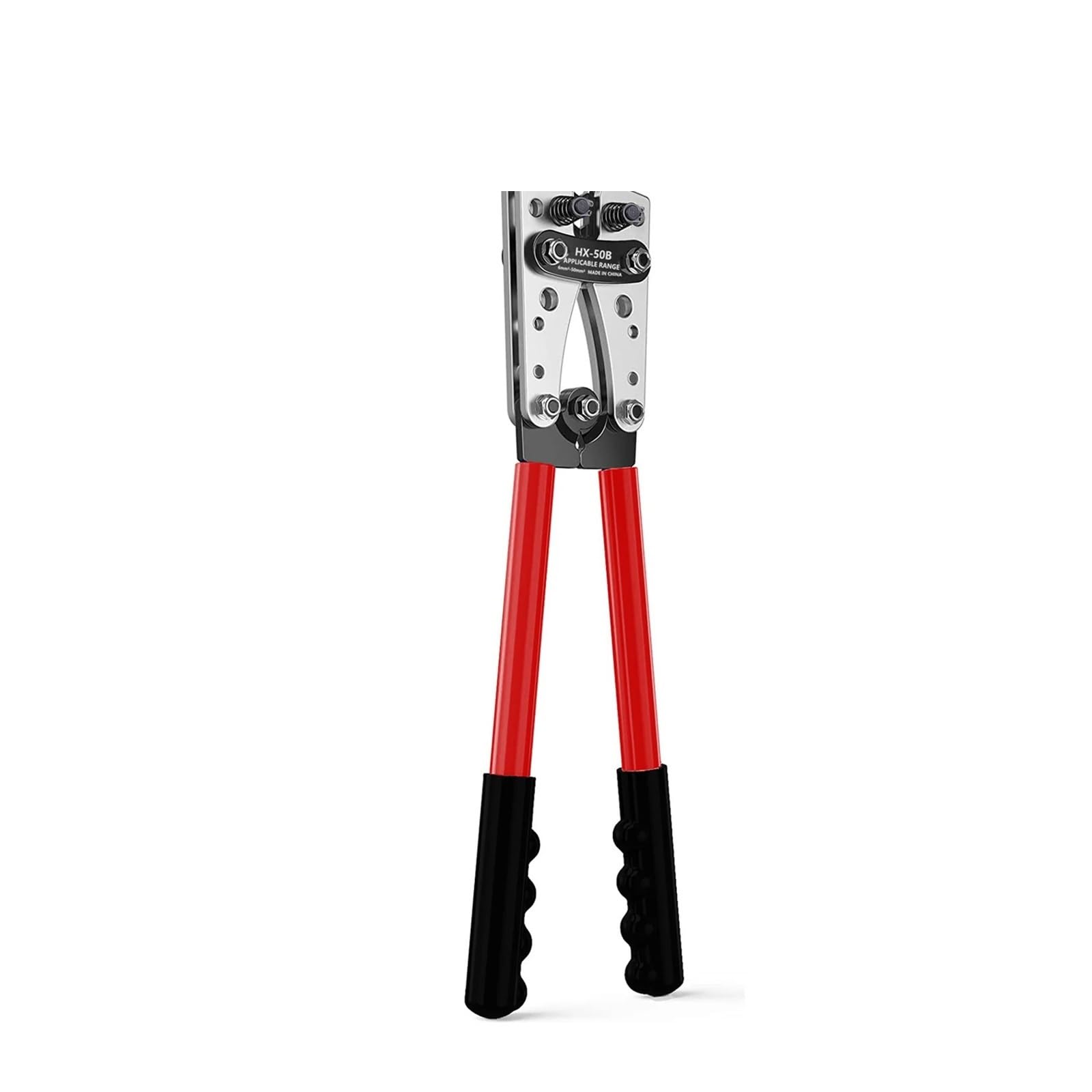 Ewsdsfs Hx-50B Battery Cable Lug Crimping Tool Kit With Cutter And Copper Lugs Assortment Heat Shrink Tubing Wire Crimper For Electrical(Hx-50B)