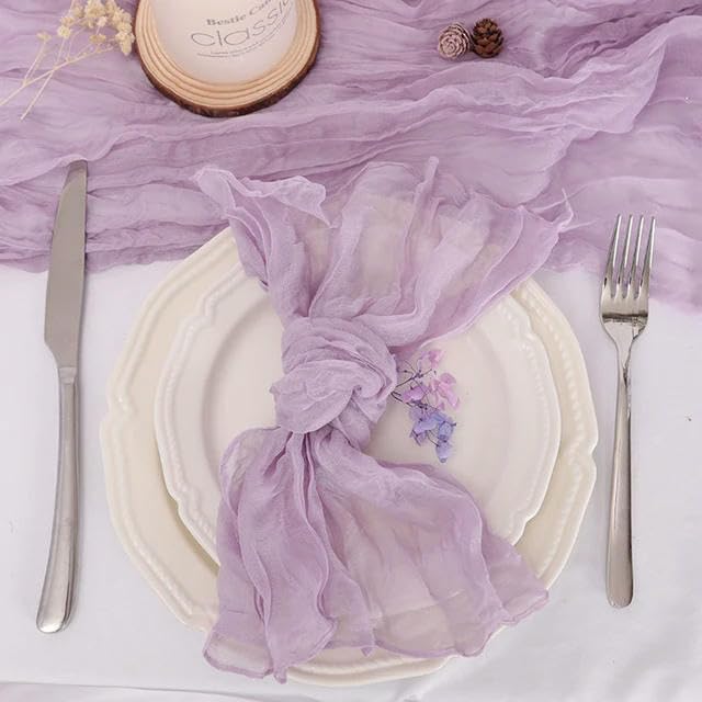 Serviettes en gaze de coton violet de table lavables pour la maison