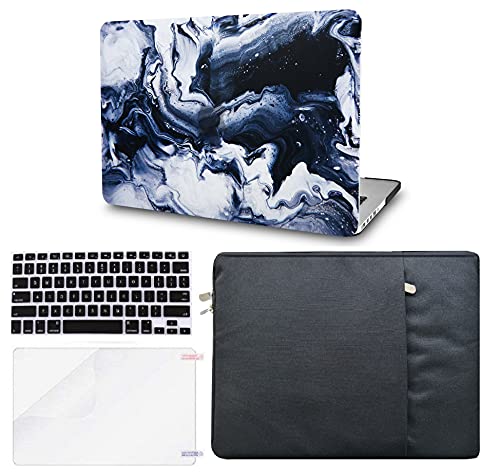Photo 1 of KECC Compatible with MacBook Air 13 inch Case 2022 2021 2020 A2337 M1 A2179 Retina Display + Touch ID Plastic Hard Shell + Keyboard Cover + Sleeve + Screen Protector (Black Grey Marble)