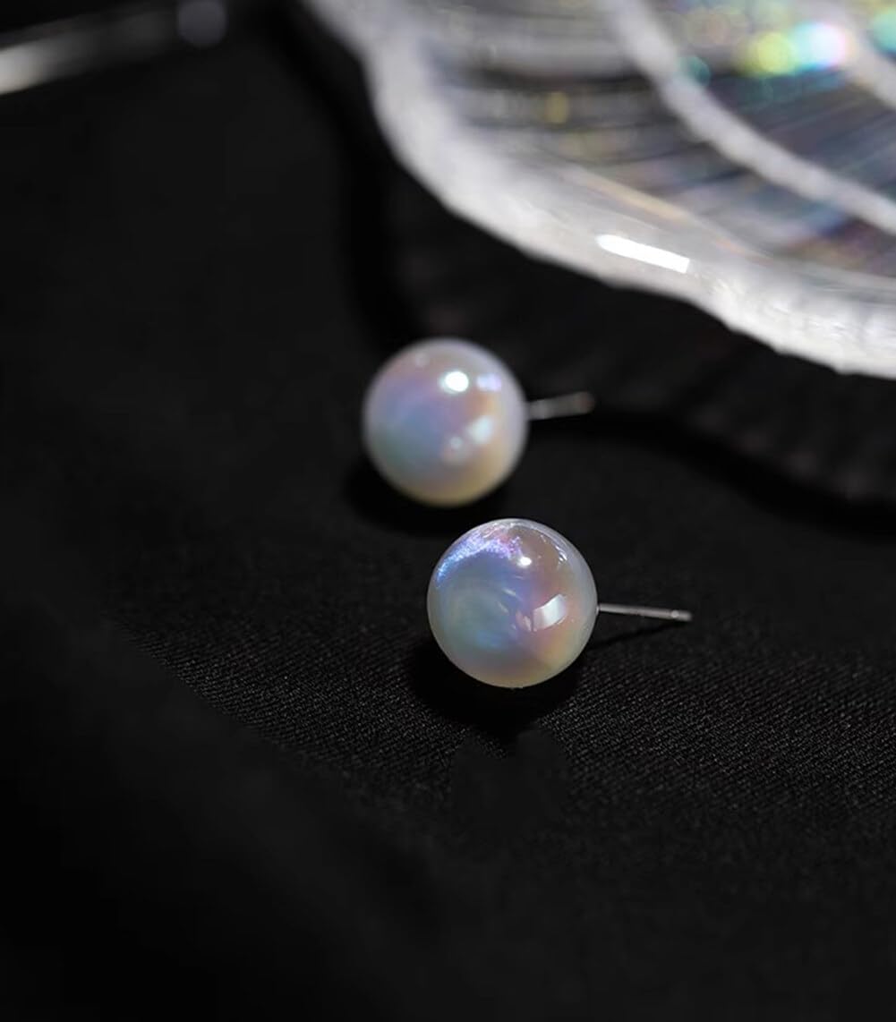 Available In Multiple Sizes For Women And Girls, Elegant Pearl Earrings Hypoallergenic Studs With Colorful Luster Finish