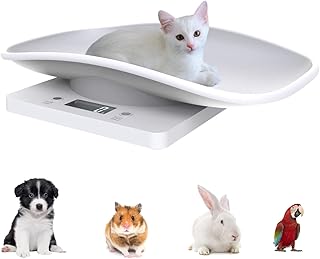 Multi-Function Digital Pet Scale for Small Dog Cat and Animals,Large LCD Display Electronic Scales Weight Up to 10kg Capacity Pet Puppy Weighing Scale With Comfortable Curving Platform