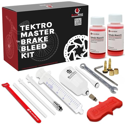 BleedZone Tektro Hydraulic Brake Bleeding Kit with 120ml Mineral Oil 5.5mm Olive Insert Tektro Funnel Adapter Mountain Bike Brake Bleed Kit for Hydraulic Brakes Bleeding Tool Set for TRP Brakes