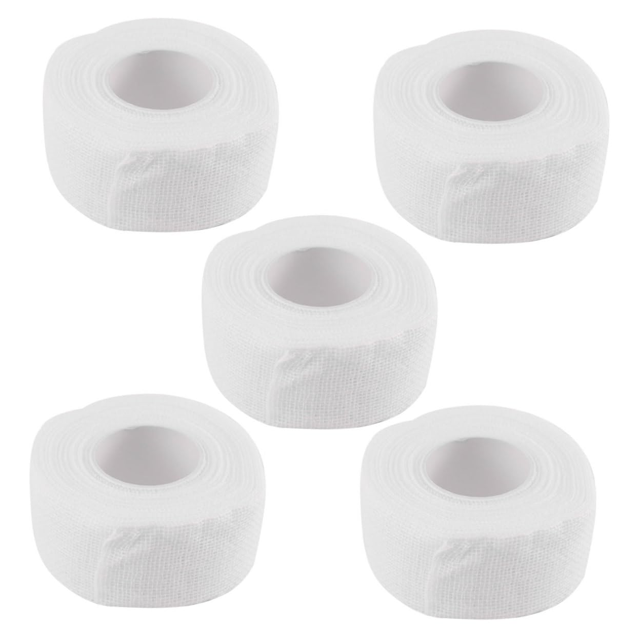 Ipetboom 5pcs Cotton Elastic First Aid Tape Sports Tape Protective Self Adhesive for Men Women White Gauze Wrap