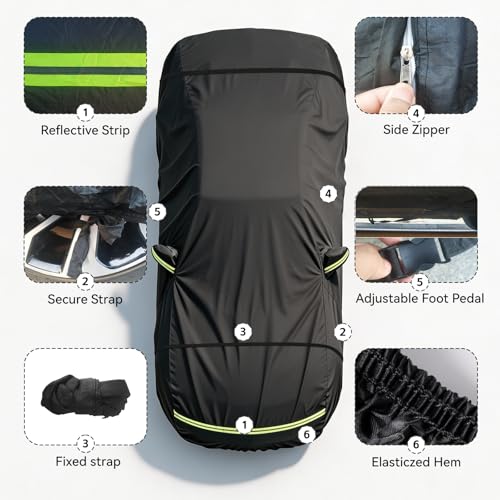 Image of 2026 Upgraded Car Cover for Toyota RAV4 LE XSE XLE Hybrid SE Sedan 1994-2025 2026, Waterproof Full Exterior Car Covers Windproof Snow Proof Rain Sun Hail Protection with Door Zipper & Inner Cotton