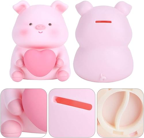 Miniatura 8 de OUKENS Banco de dinero, bonita alcancía de dibujos animados, caja de ahorro de dinero con luz nocturna, banco de monedas para niños y niñas, banco