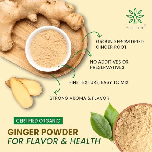 Image of Pure Tree Certified Organic Adrak Powder | 60 g | Glass Jar | Sonti Dry Sonth Powder - Saunth | Allam Powder Ginger Powder For Cooking | Gluten Free Sukku Podi