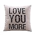 Iuhan® Fashion "Love you more "Cotton Linen Leaning Cushion Throw Pillow Covers Pillowslip Case