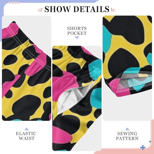 Boys' Pants Colorful Leopard Print Cheetah Spot Long Bottoms Jogger Pants Elastic Waist Trousers with Pockets S-XL4