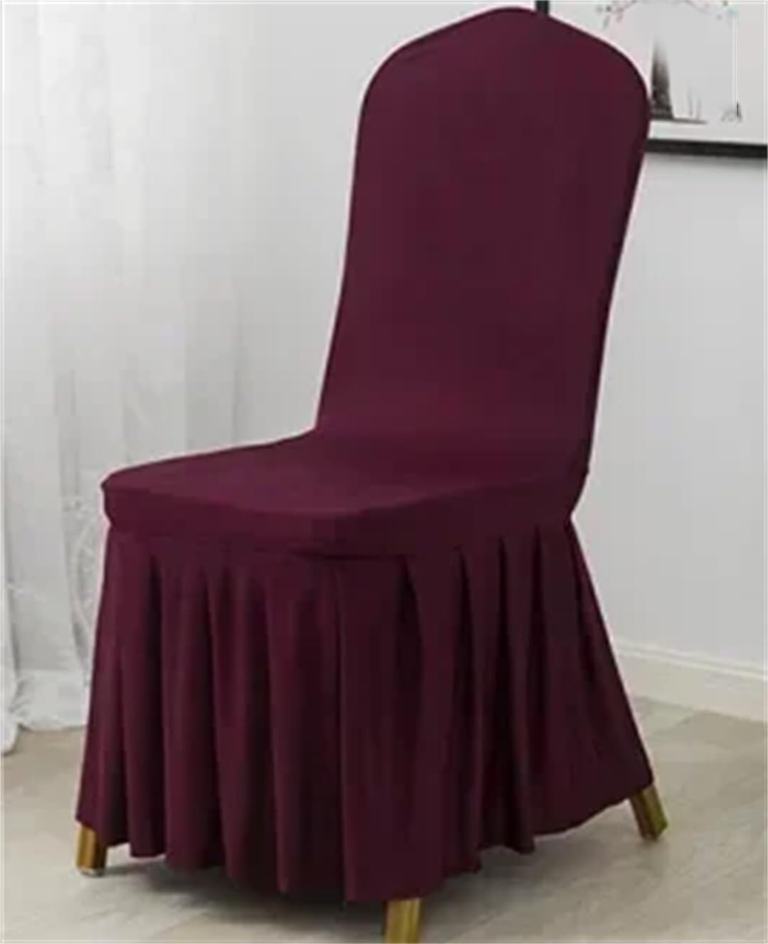 PBTMCD 100 Pcs Pleated Skirt Wedding Chair Covers, Thickened Elastic Slipcovers For Banquets Hotels Parties Dinners(30#)