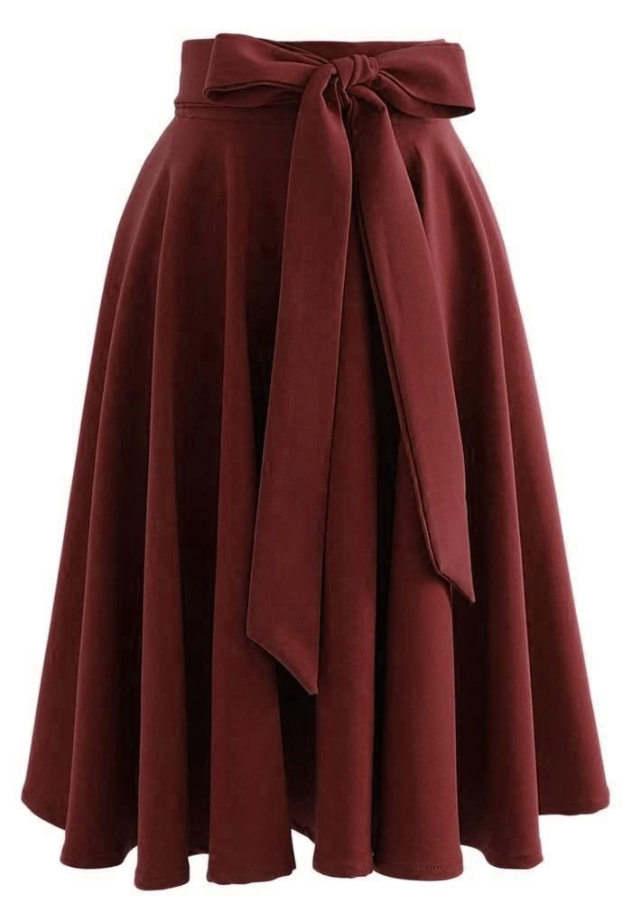 JANAKCreation Women's Knee Length Poly Crepe Skirt