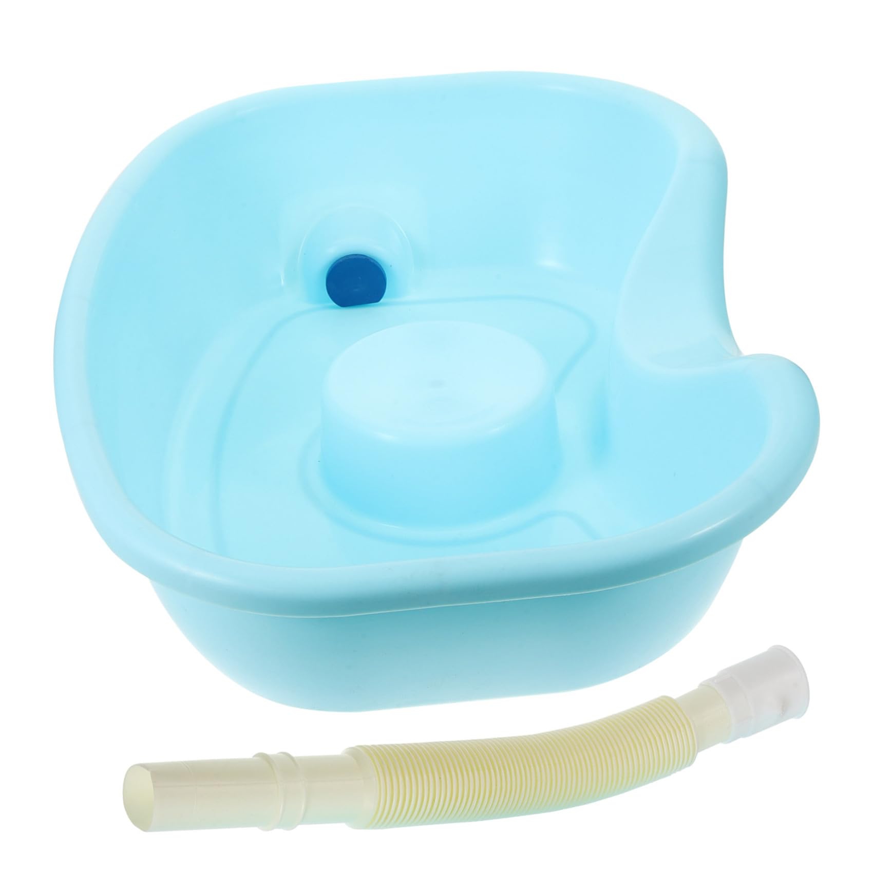 Bacinella Lavacapelli Portatile Abs con Tubo per Anziani e Ragazzo Ragazza | Uso Domestico e Puerperio, Controllo Facile del Flusso Acqua, Verde Chiaro, per Lavare i Chioma a Letto