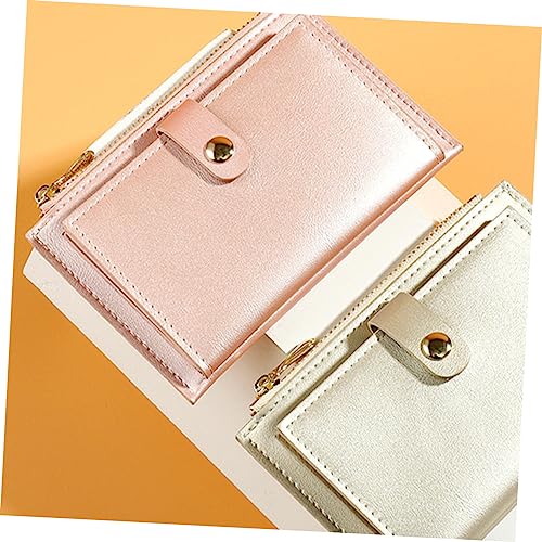 PartyKindom 1pc Pu Leather Zipper Purse Creative Change Wallet Multiple Card Slots Women Shiny Iridescent Design for Cash Cards and for4