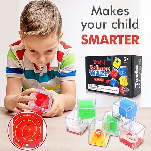 Tirafal PHMGBT01 Balance Iq Maze Game Mini Fidget Puzzle Box: 6 Pcs For Kids And Adults Brain Teaser Puzzle Cubes thumb #1