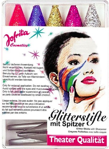 5 Schminkstifte Glitter m it Spitzer