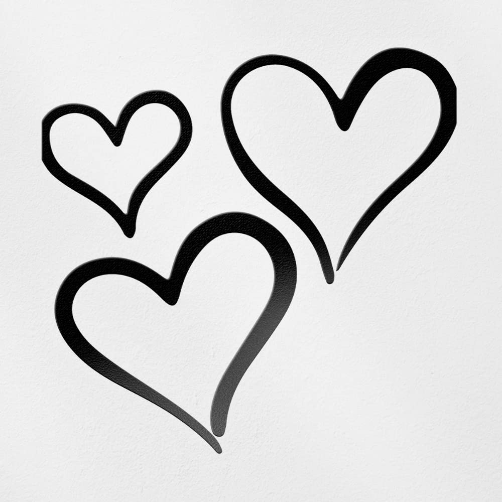 Amazon.com - Transparent Decal Stickers of 3 Hearts