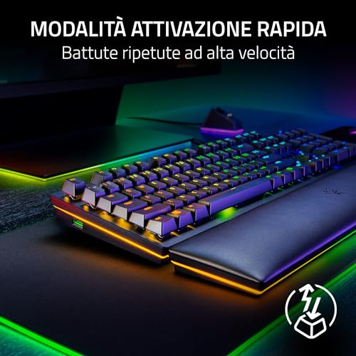 Huntsman V2 (Interruttore Analogico) - Tastiera da Gioco Ottica con Bassa Latenza (Interruttori Ottico- Analogicoi, Copri Tasti PBT Doubleshot, cavo USB-C staccabile) Layout USA | Nero - Tastiera gaming - Immagine 2