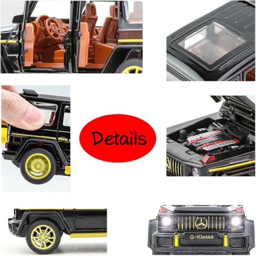 Image of 1:32 Scale Mercedes AMG G63 Toy Car | Metal Pullback Diecast Car for Kids with Openable Doors, Sound, Light Effects Toy for Car Enthusiasts (Color As Per Available), Black