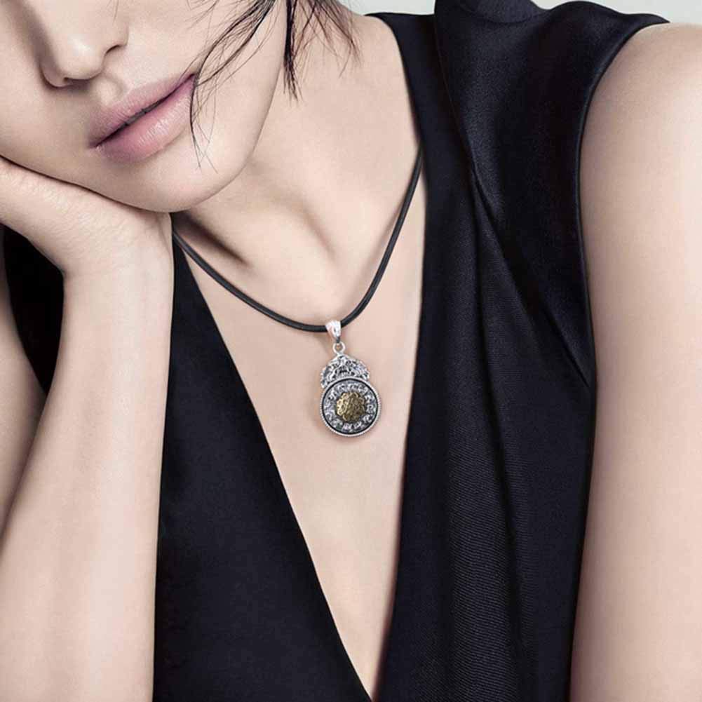 Männer Vintage Tibetan i Ching Spirituelle Wahrsagerin Om Anhänger Halskette von Nepal, Yoga -Schmuck, OZZKI,