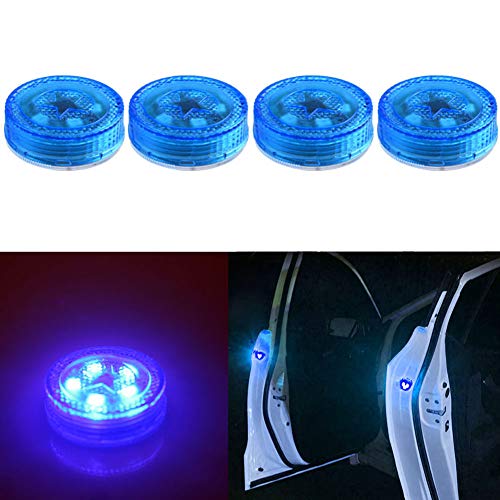 XTAUTO 5-LED Car Door Warning Light Universal Wireless Car Door Safety Warning Light for Anti Rear-End Collision (Blue)