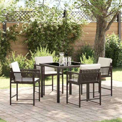 INLIFE Garten Essgruppe 5 pcs Braun...