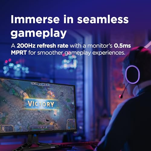 Image of Lenovo Legion {Smartchoice} R27qe Gen 2 | 27 inch (68.58cm) QHD IPS 200Hz Gaming Monitor | 0.5ms, AMD FreeSync, 99%sRGB, 2xHDMI 2.1, TMDS, 1xDP 1.4| Tilt, Swivel, Pivot, Height Adjust | Black | 68C7GAC3IN