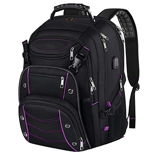 A purple backpack VECKUSON Unisex 18.4 Inch Laptop Backpack