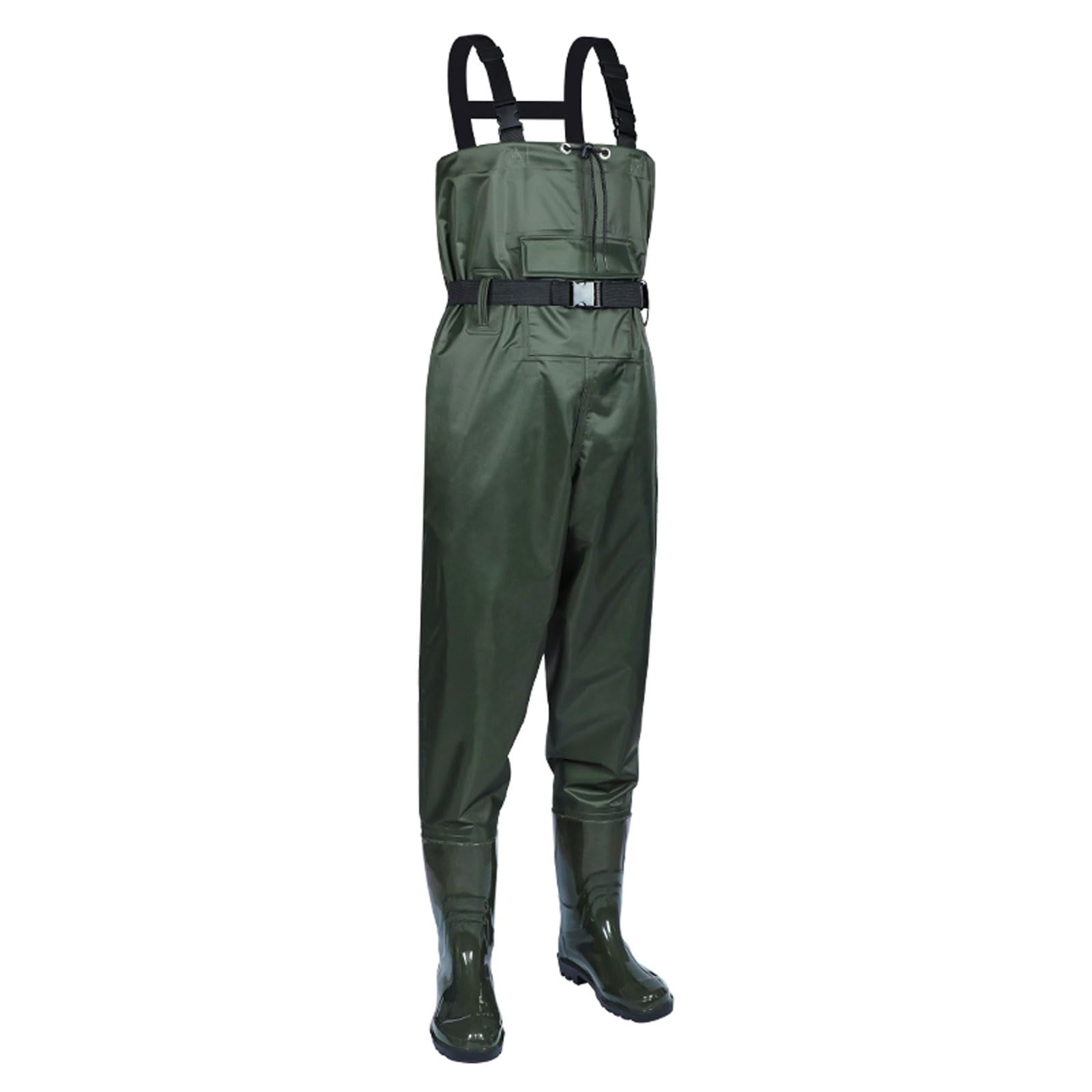 Trampolieri Stivali da Pesca Waders Pesca da Uomo con Stivali da Pesca Traspirante Impermeabili Chest Wader con cintura Tracolla Regolabile,Pantaloni da pesca per cantieri,pesca,fattorie,giardini