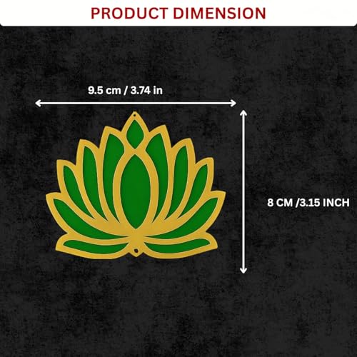 Image of ARLICORPING Wooden Lotus Wall Hanging for Festive Decoration - Diwali, Ganpati, Pooja Room, Mandir, Living Room, Door, Hall, Entrance, Spiritual Decor (Lotus - Green, Pack of 2)