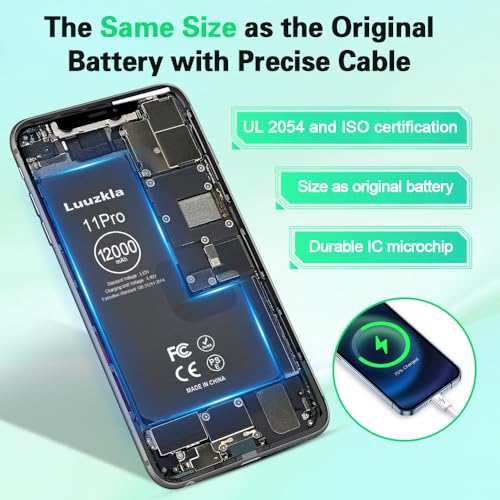 Luuzkla 12000Mah (2024 New Upgrade) Battery Compatible With Iphone 11 Pro, Super Capacity Battery Replacement Compatible With Iphone 11 Pro thumb #4
