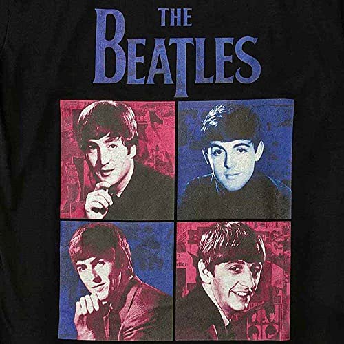 Rock Off officially licensed products The Beatles T Shirt Portraits Band Logo Nouveau Officiel Homme Noir - Les Beatles, Paul McCartney, John Lennon, RIngo Starr, George Harrison Rock Off officially licensed products The Beatles T Shirt Portraits Band Logo Nouveau Officiel Homme Noir – Image 4