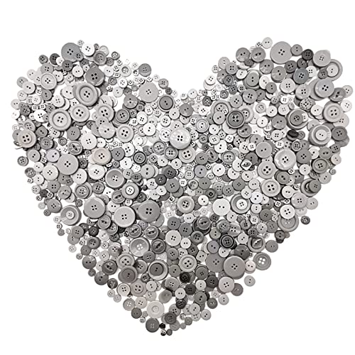 1600Pcs Gray Buttons For Crafts Assorted Sizes Button Gray In Bulk Grey Craft Buttons Assortment #TOP2