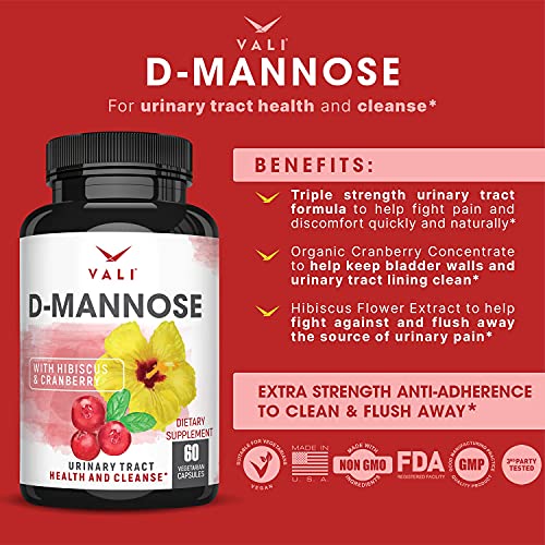 Vali D-Mannose & Vali Renew Pms Bundle - Urinary Tract Health And Cleanse With D-Mannose, Cranberry & Hibiscus And Pms Relief Supplement For Women’s Menstrual Cycle Vitamins & Herbal Support #TOP3
